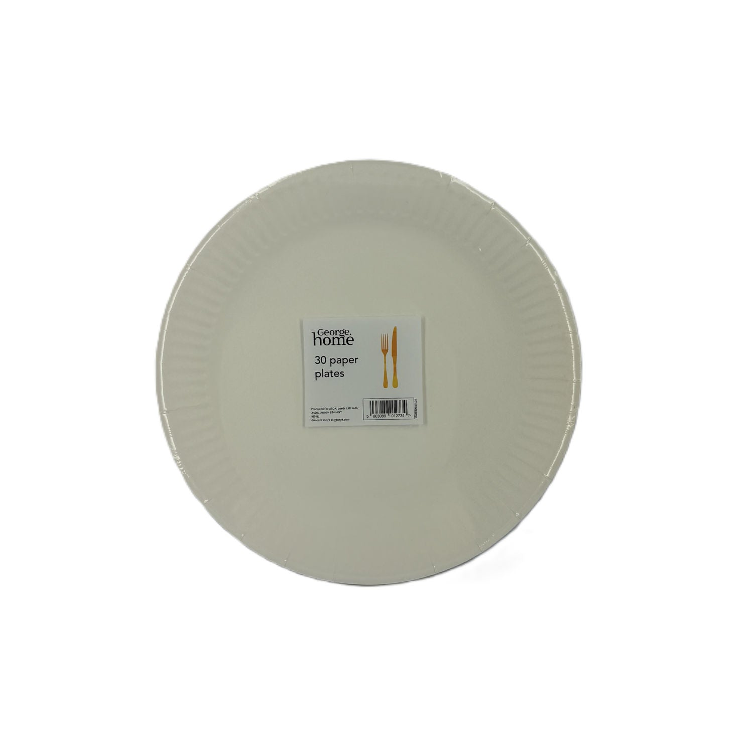 George Home white value paper plates 30pk, UK version