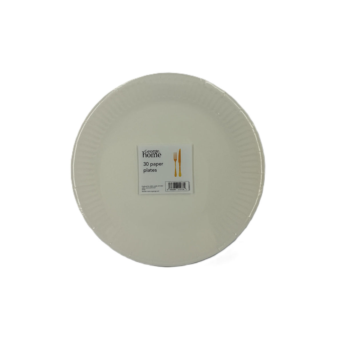George Home white value paper plates 30pk, UK version