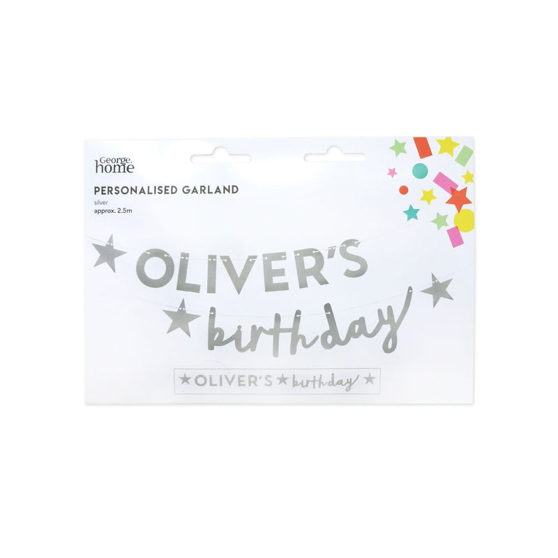 George Home silver personalised garland 2.5m long, UK version