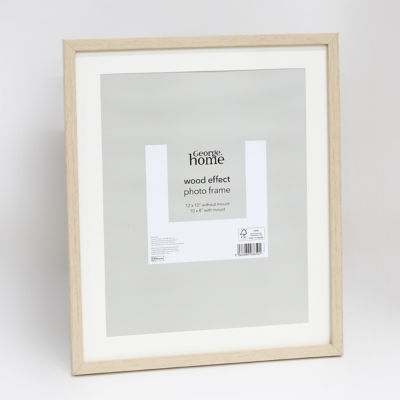 George Home brown plastic wood photo frame 10 x 8 with mount, UK version