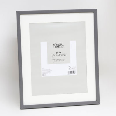 George dark grey plastic photo frame with mount in 10x8 inch size, UK version