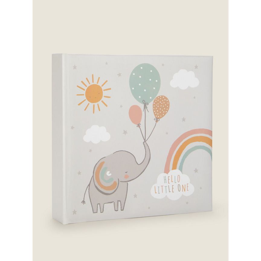 George Home Grey Elephant & Balloons Baby Photo Album GOODS ASDA   