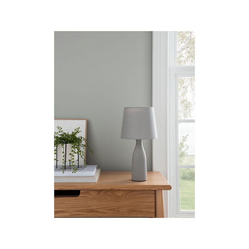 George Home Light Grey Fluted Table Lamp GOODS ASDA   