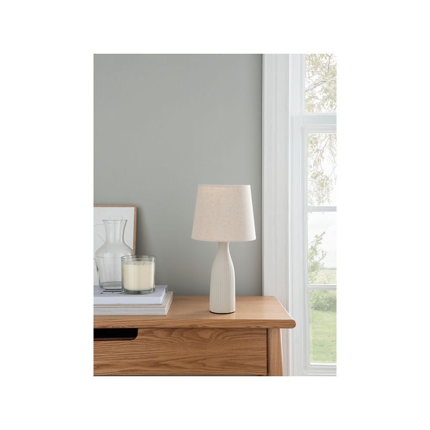 George Home Natural Fluted Table Lamp GOODS ASDA   