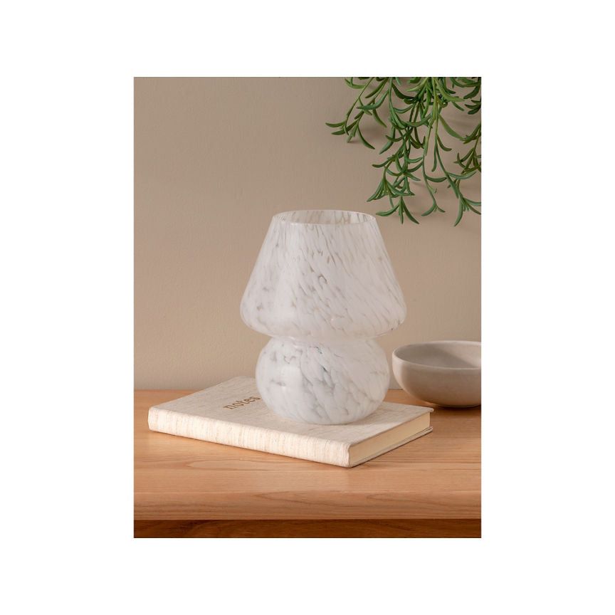 George Home White Mushroom Portable Battery Table Lamp GOODS ASDA   