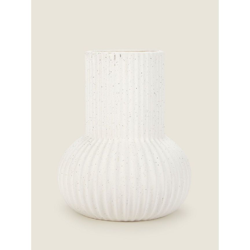 George Home White Ribbed and Speckled Vase GOODS ASDA   