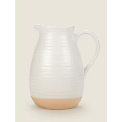George Home weißer Keramikkrug mit Rippenstruktur, UK-Version