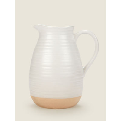 ASDA George Home White Ceramic Ribbed Water Jug- Buy online at McGrocer