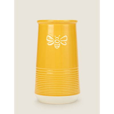 George Home yellow ceramic bee vase 13x13x24cm, UK version