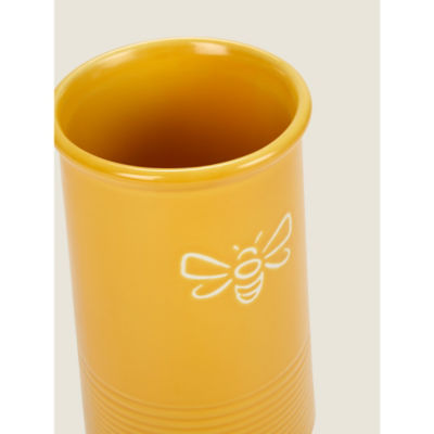 George Home yellow ceramic bee vase 13x13x24cm, UK version