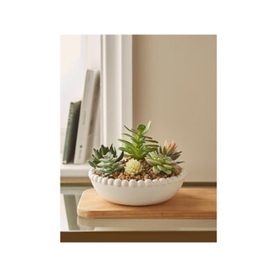 Stacey Solomon white beaded succulent bowl 10x10x18cm - British product