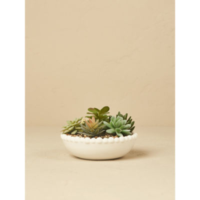 Stacey Solomon white beaded succulent bowl 10x10x18cm - British product