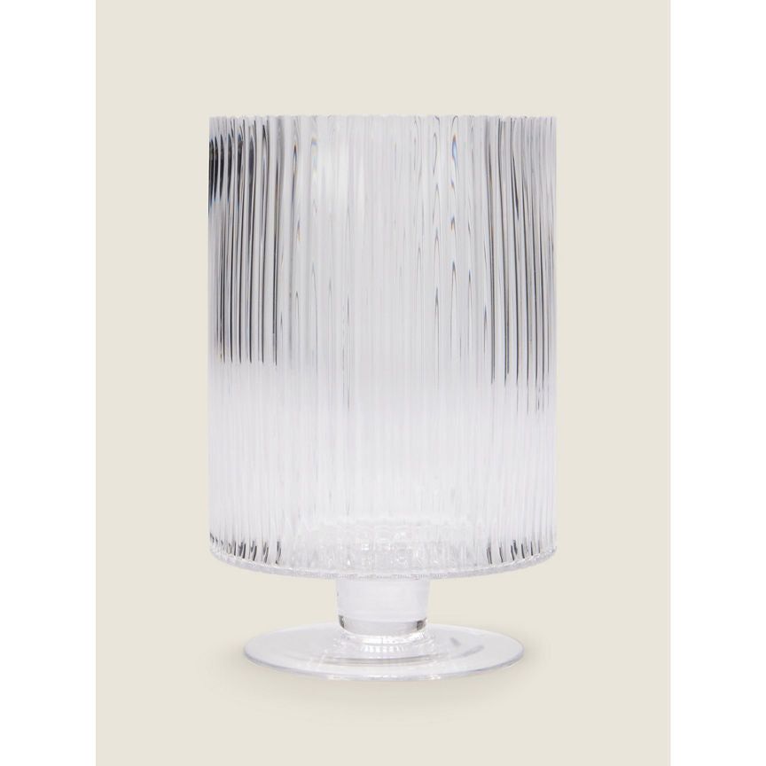 George Home Clear Ribbed Hurricane Glass GOODS ASDA   