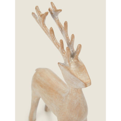 George Home white wash resin stag 30cm - British product
