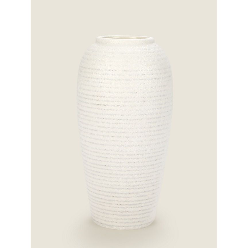 George Home White Ceramic Dimpled Vase GOODS ASDA   