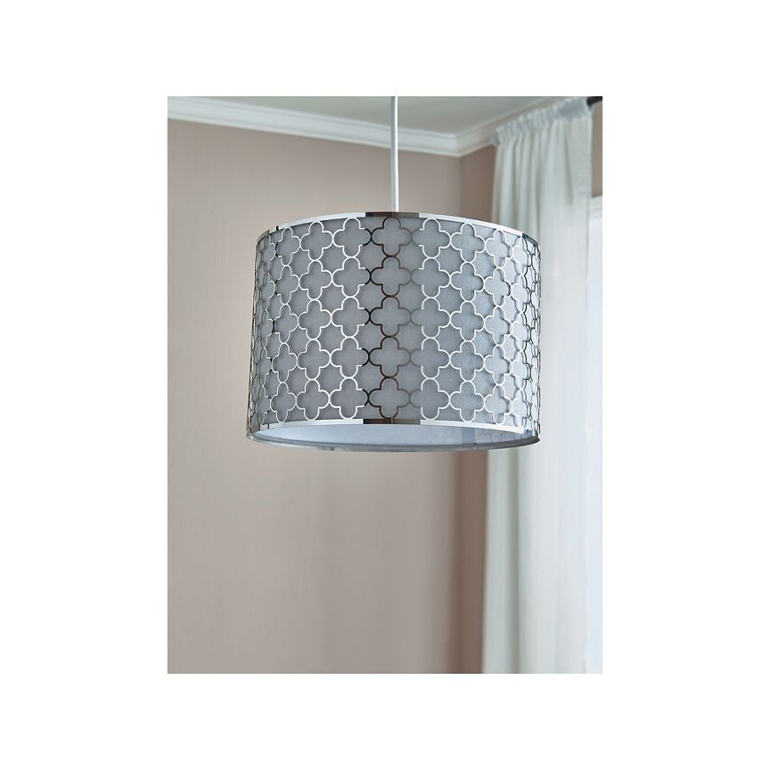 George Home Silver Moroccan Fabric & Metal Light Shade