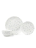 Terrazzo dinner set 12 piece white and blue - British product