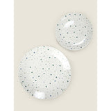 Terrazzo dinner set 12 piece white and blue - British product