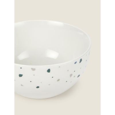 Terrazzo dinner set 12 piece white and blue - British product