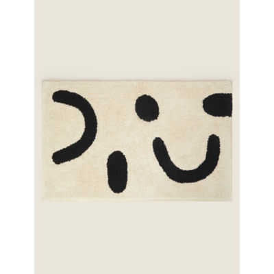 George Home black and white Sahara abstract bath mat 50x80cm, UK version