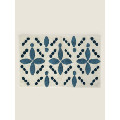 George Home blue tile bath mat 50x80cm (British brand)