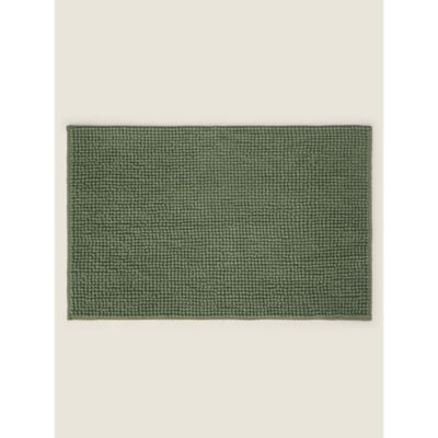 George Home sage green solid chenille bath mat 50cm x 80cm, UK version