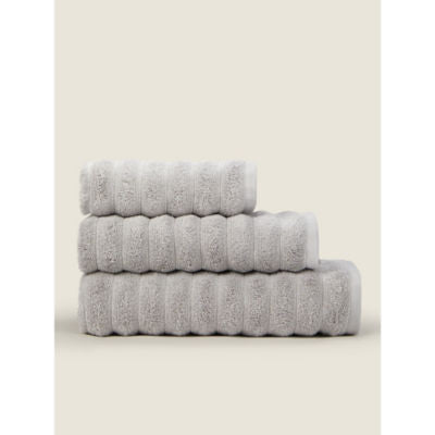 ASDA George Home Grey Ribbed Luxe Bath Towel- Buy online at McGrocer