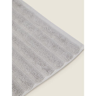 George Home grey ribbed luxe bath towel 70x130cm (British brand)