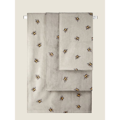 George Home hand towel white printed bee 50x90cm - British product