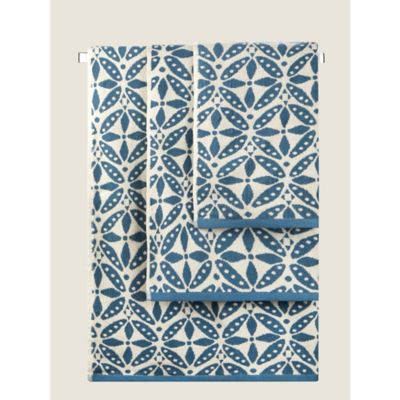 ASDA George Home Blue Tile Bath Towel- Buy online at McGrocer