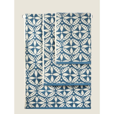 George Home Blue Tile bath towel 100% cotton, UK version