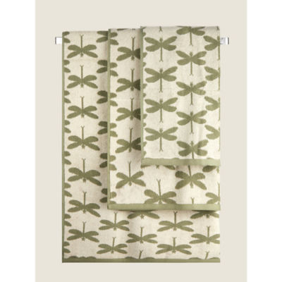 George Home green dragonfly hand towel 50x90cm (British brand)