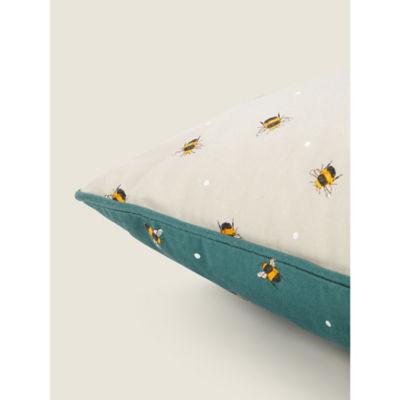 George Home grey bee print outdoor cushion 45x45cm (British brand)