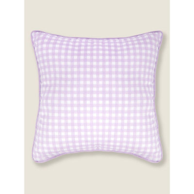 George Home lilac gingham outdoor cushion 45x45cm, UK version