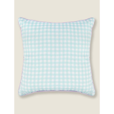 George Home lilac gingham outdoor cushion 45x45cm, UK version
