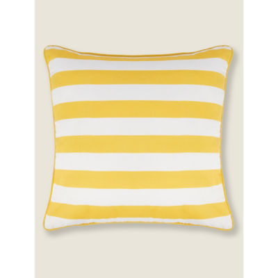 George Home yellow stripe reversible outdoor cushion 45x45cm (British brand)