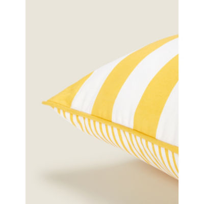 George Home yellow stripe reversible outdoor cushion 45x45cm (British brand)