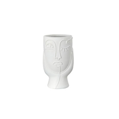 ASDA George Home White Abstract Face Planter 14.5x14.5x24.5cm- Buy online at McGrocer