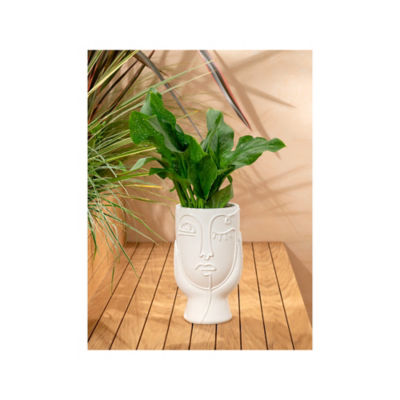 George Home white abstract face planter 14.5x14.5x24.5cm, UK version