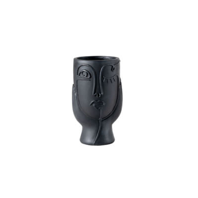 ASDA George Home Black Abstract Face Planter 14.5x14.5x24.5cm- Buy online at McGrocer