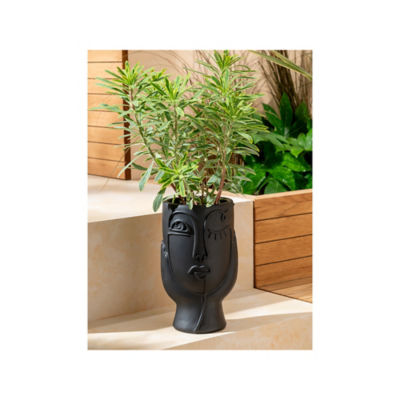 George Home black abstract face planter 14.5x14.5x24.5cm (British brand)