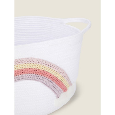 George Home rainbow rope storage basket 20x30cm - British product