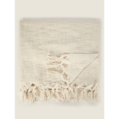 George Home Natural Woven Throw 130 x 170cm, UK version