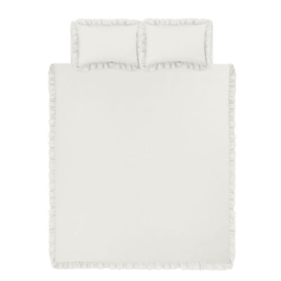 George Home white frill edge duvet set super king, UK version