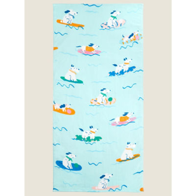 George Home light blue surfing dogs beach towel (British brand)