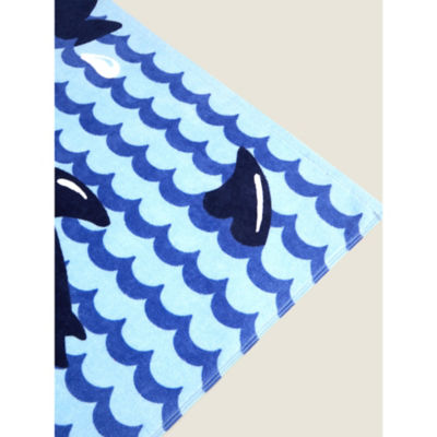George Home blue shark beach towel 71x152 cm, imported from the UK