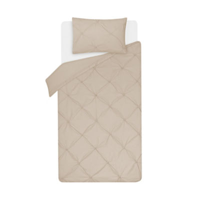George Home plain diamond pleat single duvet set (British brand)