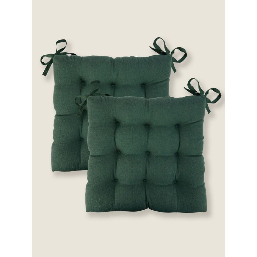 George Home Green Seat Cushion Pad – Set of 2 GOODS ASDA   