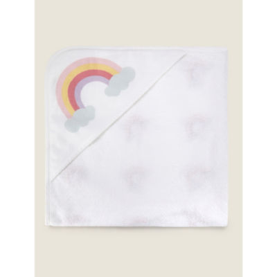 George Home rainbow hooded towel 75x75cm - British product