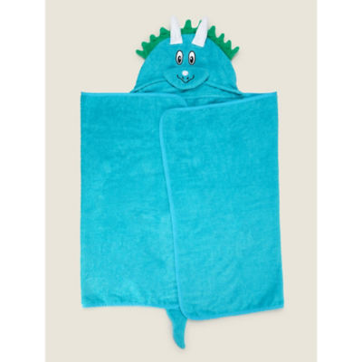 ASDA George Home Blue Dino Hooded Towel 70 x 140cm- Buy online at McGrocer